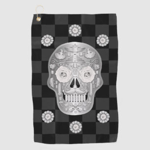 Chrome Calavera (White Rose) Golf Towel