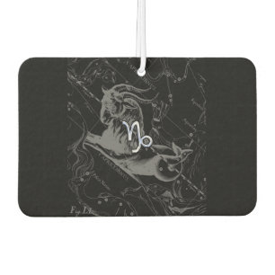 Chrome Capricorn Zodiac Symbol on Hevelius Air Freshener