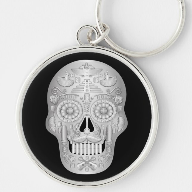 Chrome Cavalera Button Keychain (Front)