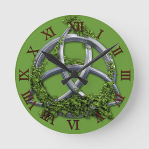 Chrome Celtic Trinity Knot Round Clock