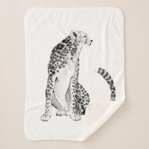 Chrome Cheetah Sherpa Blanket