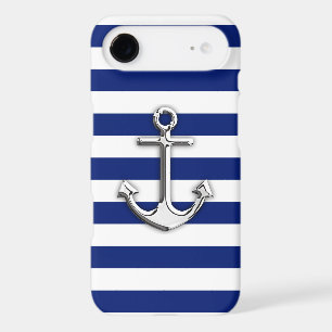 Chrome Comme Ancre Nautique Marine Bleu Stripes
