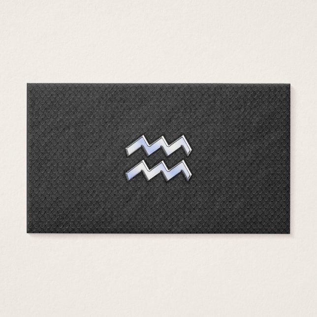 Chrome comme Aquarius Zodiac Symbole sur serpent (Devant)