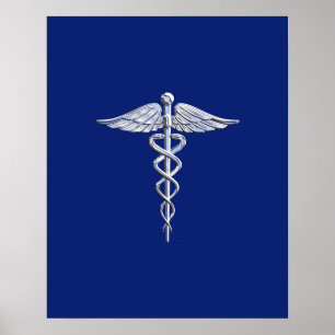 Chrome Comme Caduceus Symbole Médicale Marine Déco