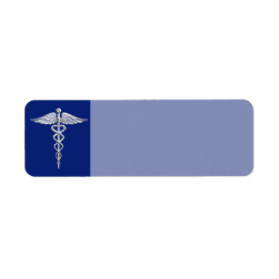 Chrome comme Caduceus Symbole Médicale Navy Blue