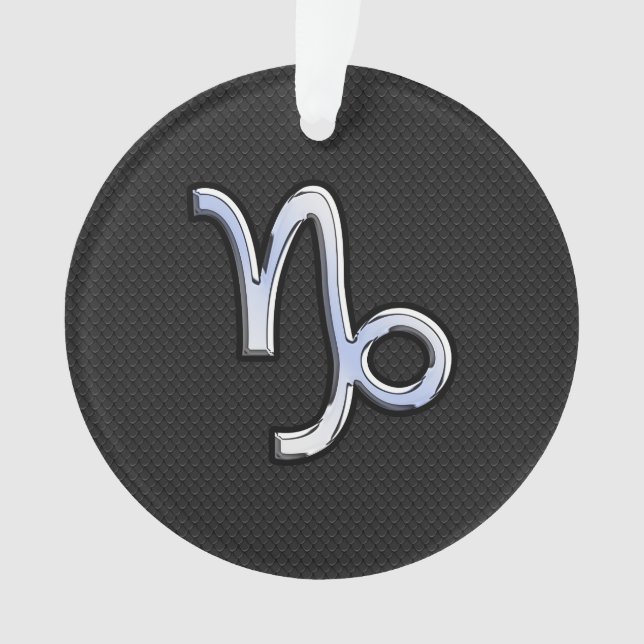 Chrome comme Capricorn Symbole Zodiaque sur la pea (devant)