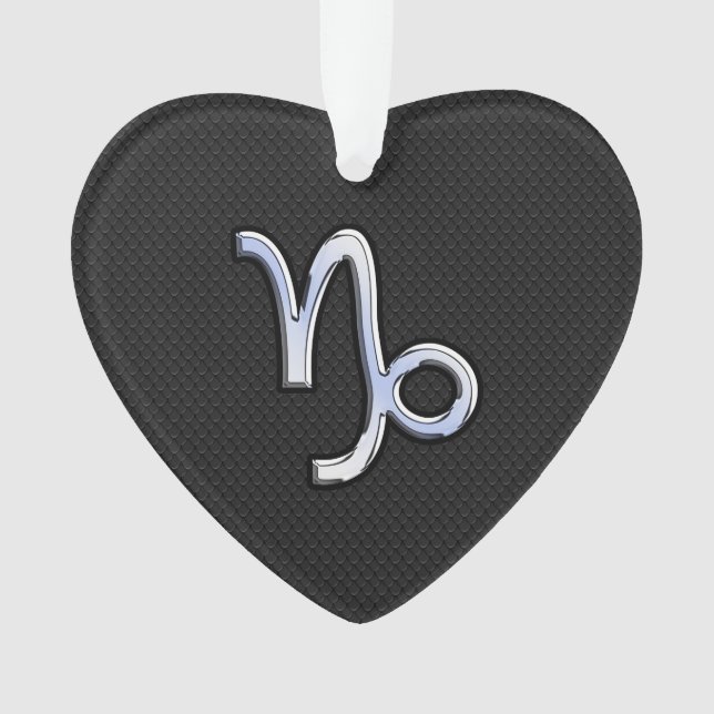 Chrome comme Capricorn Symbole Zodiaque sur la pea (devant)