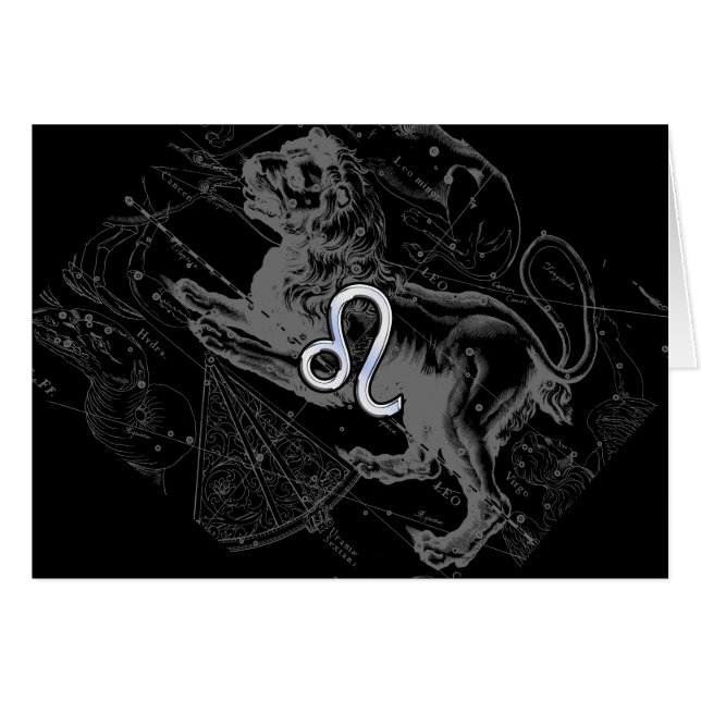 Chrome Comme Leo Zodiac Constellation Carte Heveli (Devant horizontal)