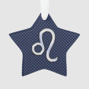 Chrome Comme Leo Zodiac Panneau Bleu Fibre de carb