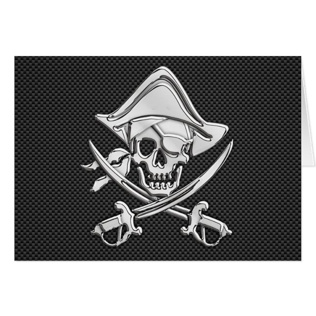 Chrome comme Pirate sur Black Carbon Fiber (Devant horizontal)