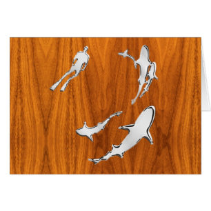 Chrome Comme Plongeur avec requins sur la plaque d