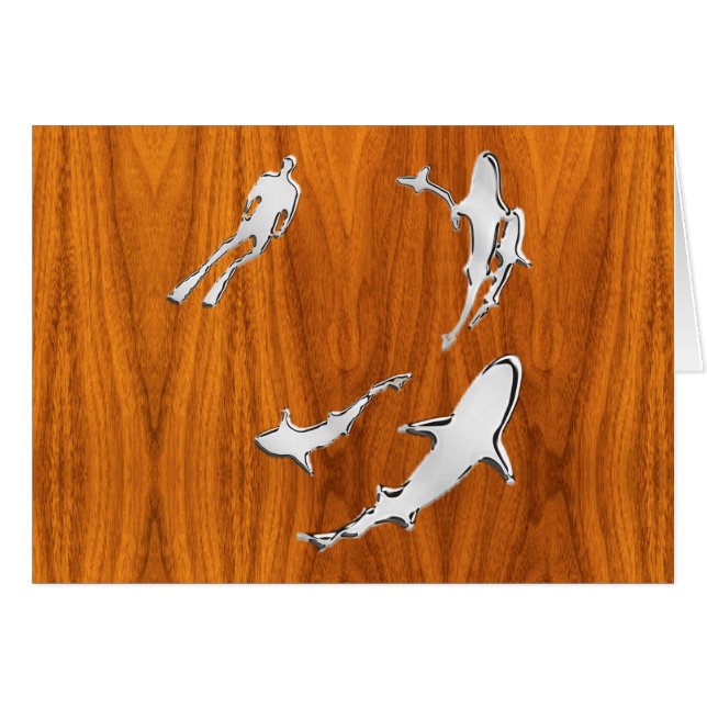 Chrome Comme Plongeur avec requins sur la plaque d (Devant horizontal)