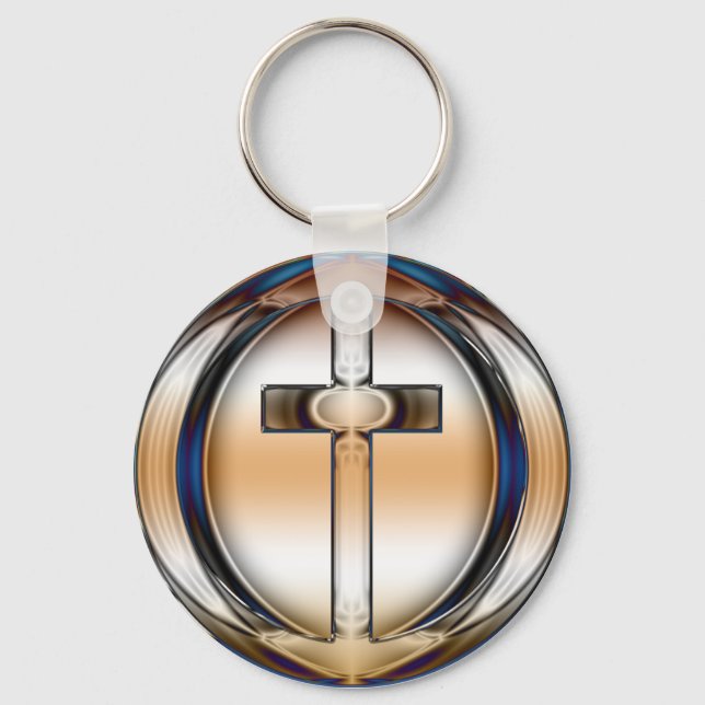 CHROME CROSS KEYCHAIN (Front)