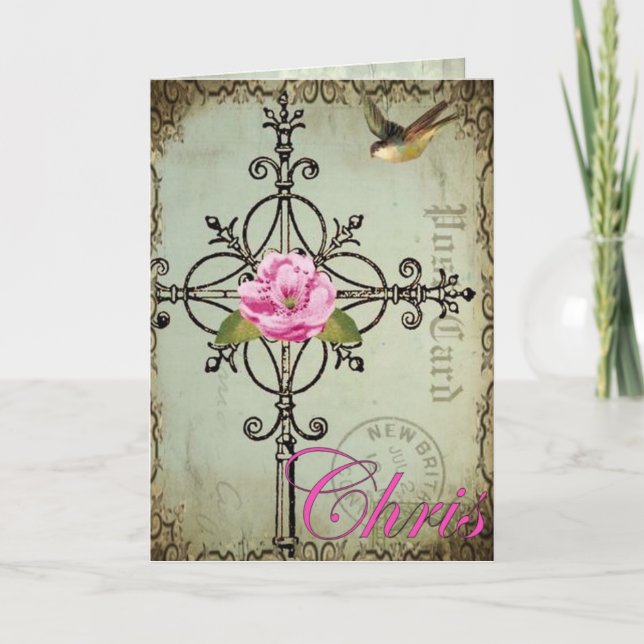 chrome cross note card (Front)