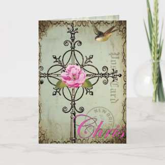 chrome cross note card