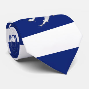 Chrome Diver and Sharks on Nautical navy Stripes Tie