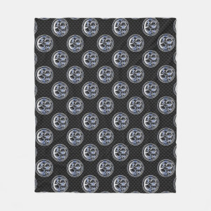 Chrome Dragon Crest in Carbon Fibre Print Fleece Blanket