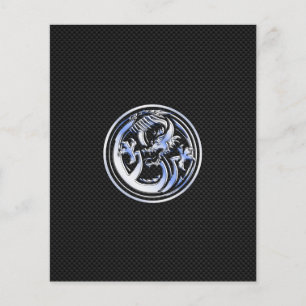 Chrome Dragon Crest on Carbon Fibre Print Flyer