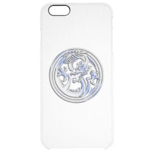 Chrome Dragon Crest on Clear Print Clear iPhone 6 Plus Case