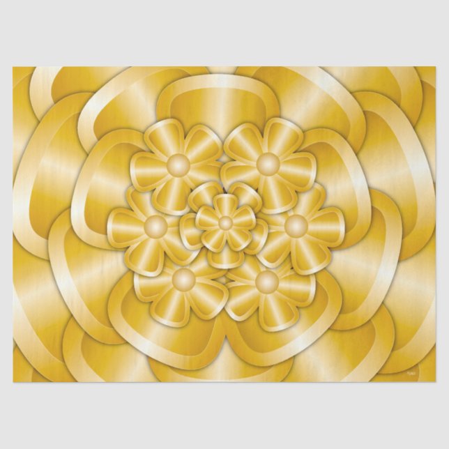 Chrome Flowers - Gold Tissue Paper (Front)
