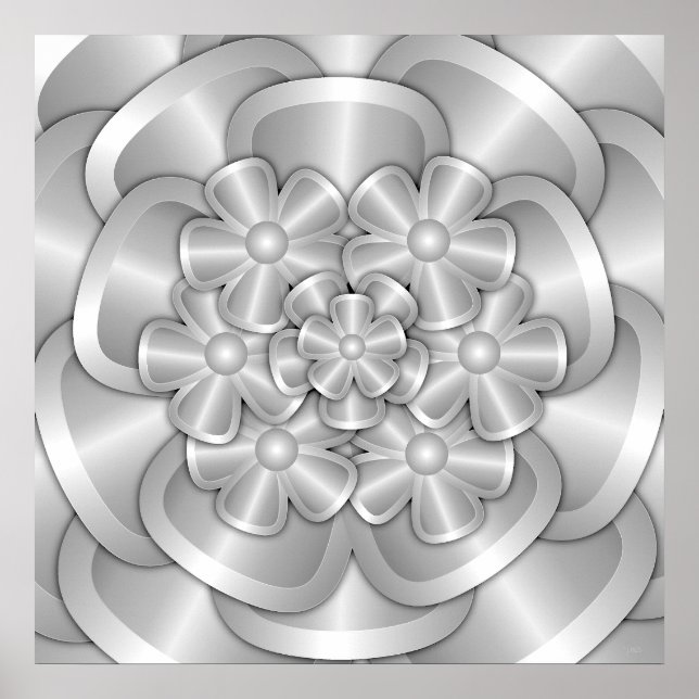 Chrome Flowers - Silver Poster (Front)