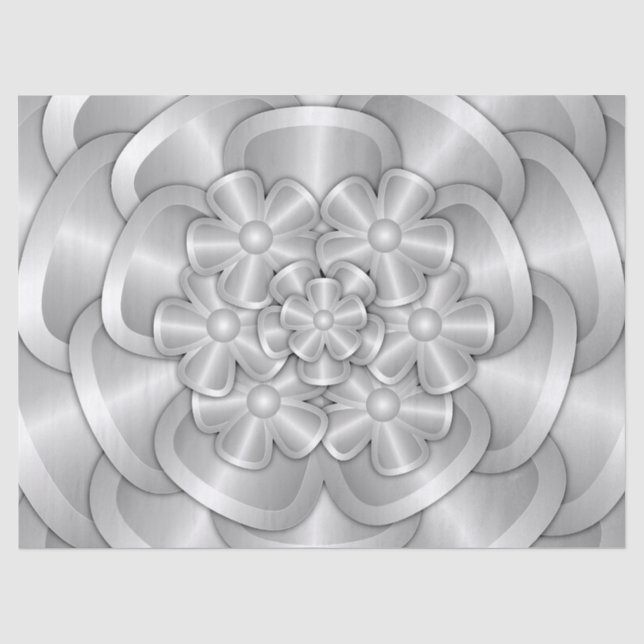 Chrome Flowers - Silver Tissue Paper (Front)