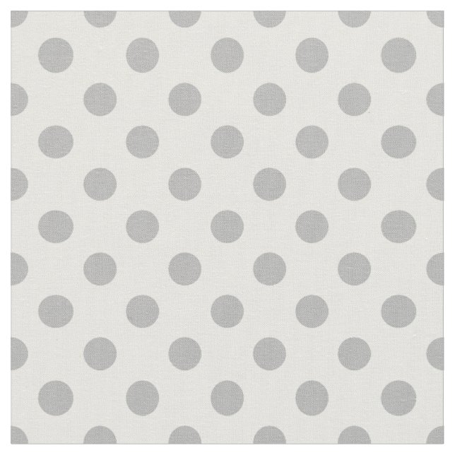 Chrome Grey Polka Dots Circles Fabric (Close Up)
