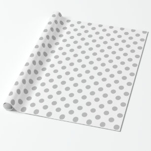 Chrome Grey Polka Dots Circles Wrapping Paper