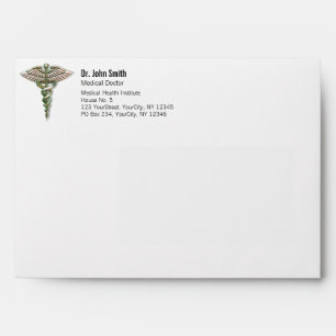 Chrome Holographic 3D Medical Caduceus Envelope