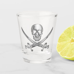 Chrome Jolly Roger Shot Glass