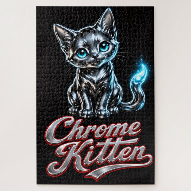 Chrome Kitten Design, Jigsaw  Puzzle (Vertical)