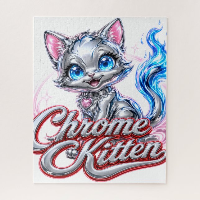 Chrome Kitten Design, Jigsaw  Puzzle (Vertical)