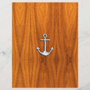 Chrome Like Anchor on Teak Veneer