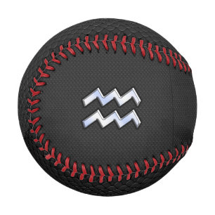 Chrome like Aquarius Zodiac in Snake Skin Baseball