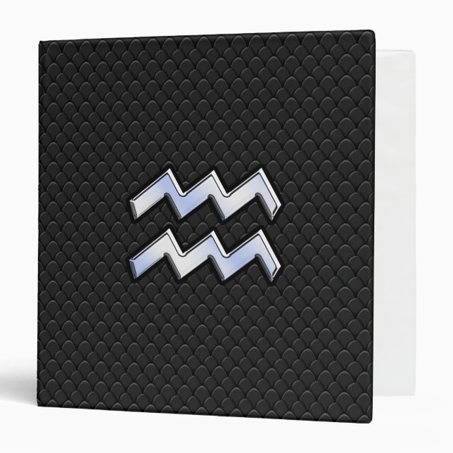 Chrome like Aquarius Zodiac in Snake Skin Binder (Front/Inside)