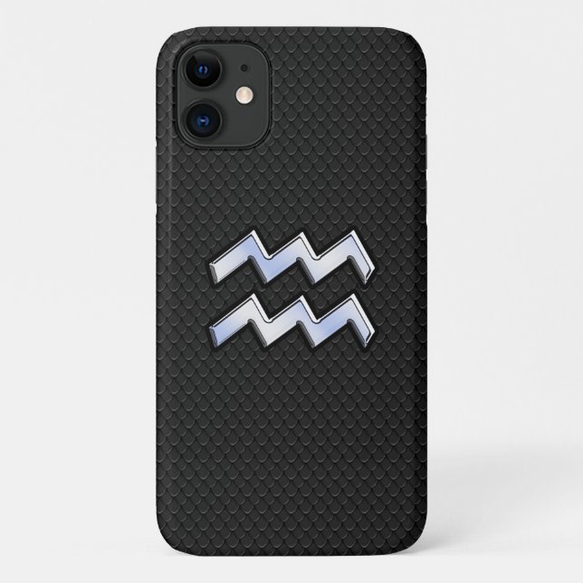 Chrome like Aquarius Zodiac in Snake Skin Case-Mate iPhone Case (Back)