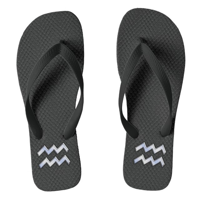 Chrome like Aquarius Zodiac in Snake Skin Flip Flops (Footbed)