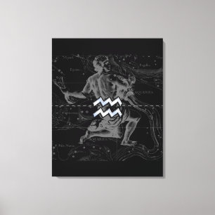 Chrome like Aquarius Zodiac Sign on Hevelius