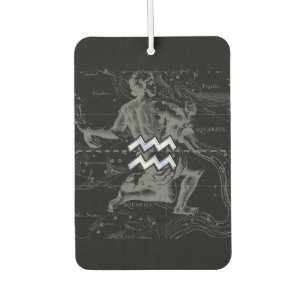 Chrome like Aquarius Zodiac Sign on Hevelius 1690 Air Freshener