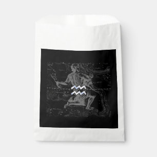 Chrome like Aquarius Zodiac Sign on Hevelius 1690 Favour Bag