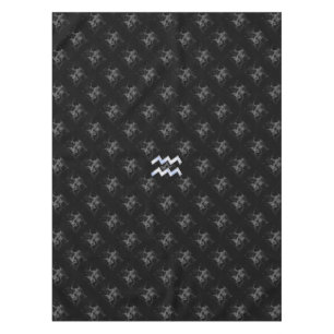 Chrome like Aquarius Zodiac Sign on Hevelius 1690 Tablecloth