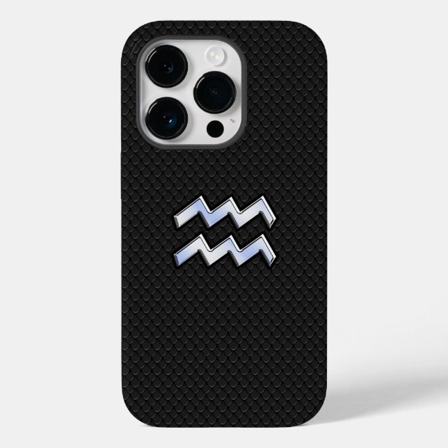 Chrome like Aquarius Zodiac Sign on snake Case-Mate iPhone Case (Back)