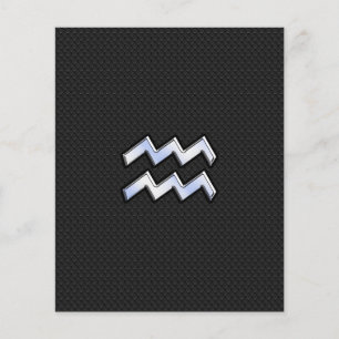 Chrome like Aquarius Zodiac Sign on snake Flyer