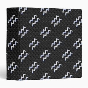 Chrome like Aquarius Zodiac Symbol on snake Binder