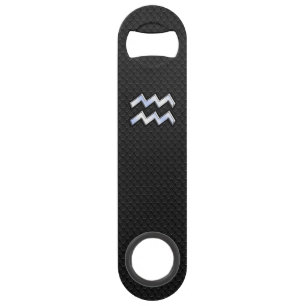 Chrome like Aquarius Zodiac Symbol on snake Speed Bottle Opener