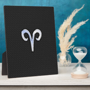 Chrome Like Aries Zodiac Sign Plaque