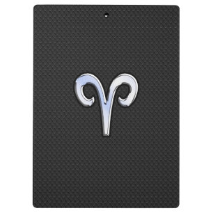 Chrome Like Aries Zodiac Symbol Clipboard