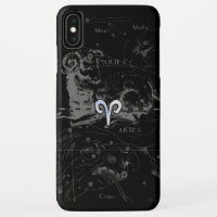 Chrome like Aries Zodiac Symbol on Hevelius