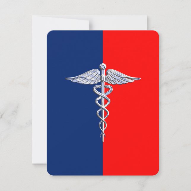 Chrome Like Caduceus Medical Symbol League (Front)