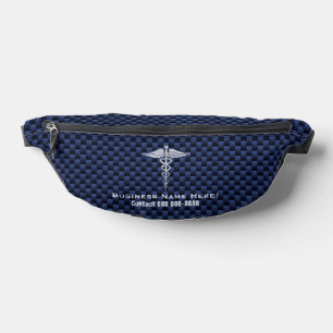 Chrome Like Caduceus Medical Symbol with Text Fanny Pack